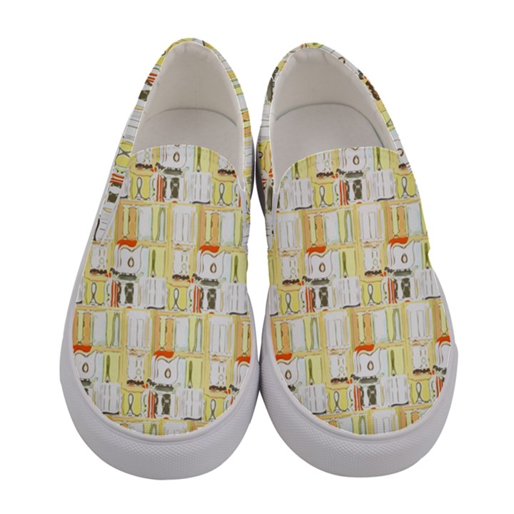 Abstract-pattern Women s Canvas Slip Ons