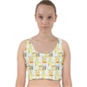 Abstract-pattern Velvet Racer Back Crop Top View1