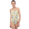 Abstract-pattern Classic One Shoulder Swimsuit View1