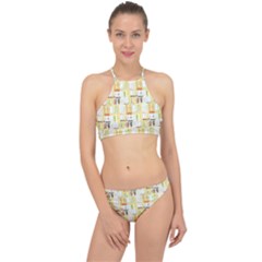 Abstract-pattern Racer Front Bikini Set