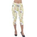 Abstract-pattern Lightweight Velour Capri Leggings  View1