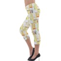 Abstract-pattern Lightweight Velour Capri Leggings  View3