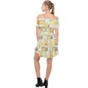 Abstract-pattern Off Shoulder Chiffon Dress View2