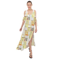 Abstract-pattern Maxi Chiffon Cover Up Dress