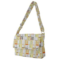 Abstract-pattern Full Print Messenger Bag (s)