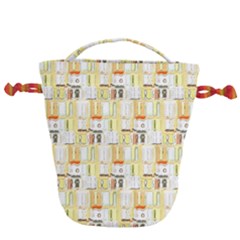 Abstract-pattern Drawstring Bucket Bag