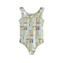 Abstract-pattern Kids  Frill Swimsuit View1