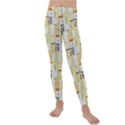 Abstract-pattern Kids  Lightweight Velour Leggings View1