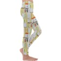 Abstract-pattern Kids  Lightweight Velour Leggings View3