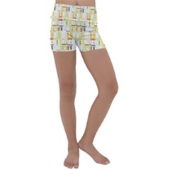 Abstract-pattern Kids  Lightweight Velour Yoga Shorts