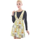 Abstract-pattern Plunge Pinafore Velour Dress View1