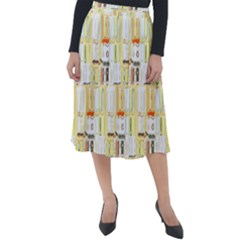 Abstract-pattern Classic Velour Midi Skirt 