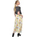 Abstract-pattern Velour Split Maxi Skirt View2