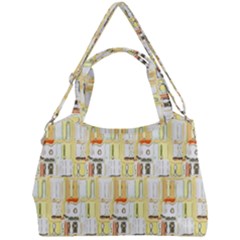 Abstract-pattern Double Compartment Shoulder Bag