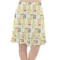 Abstract-pattern Fishtail Chiffon Skirt View1