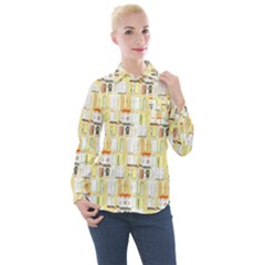 Abstract-pattern Women s Long Sleeve Pocket Shirt