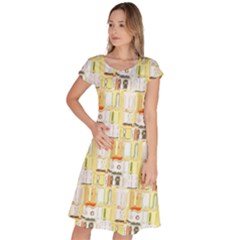 Abstract-pattern Classic Short Sleeve Dress