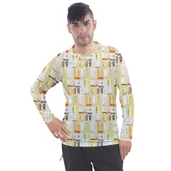 Abstract-pattern Men s Pique Long Sleeve Tee