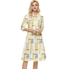 Abstract-pattern Classy Knee Length Dress