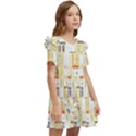 Abstract-pattern Kids  Frilly Sleeves Pocket Dress View2