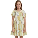 Abstract-pattern Kids  Puff Sleeved Dress View1