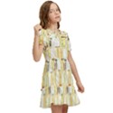 Abstract-pattern Kids  Puff Sleeved Dress View2