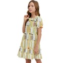 Abstract-pattern Kids  Puff Sleeved Dress View3