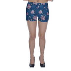 Vintage Flowers Pattern Skinny Shorts