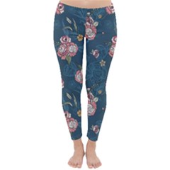 Vintage Flowers Pattern Classic Winter Leggings