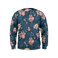 Vintage Flowers Pattern Kids  Sweatshirt