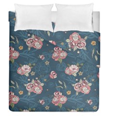 Vintage Flowers Pattern Duvet Cover Double Side (queen Size)