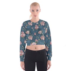 Vintage Flowers Pattern Cropped Sweatshirt