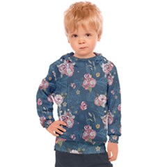 Vintage Flowers Pattern Kids  Hooded Pullover by Jancukart