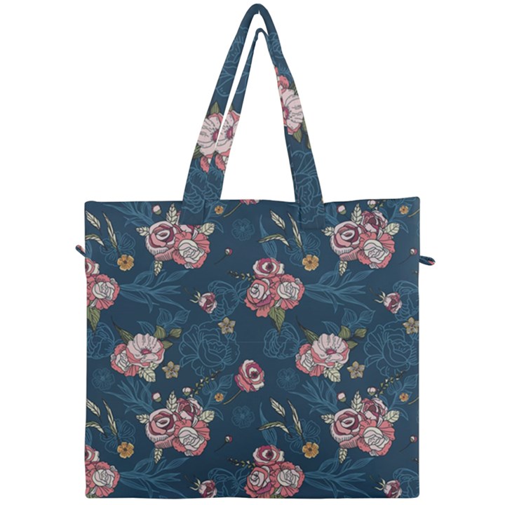 Vintage Flowers Pattern Canvas Travel Bag