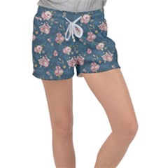 Vintage Flowers Pattern Velour Lounge Shorts