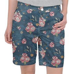 Vintage Flowers Pattern Pocket Shorts