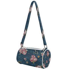 Vintage Flowers Pattern Mini Cylinder Bag