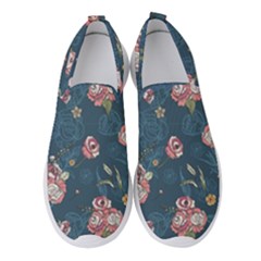 Vintage Flowers Pattern Women s Slip On Sneakers