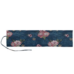 Vintage Flowers Pattern Roll Up Canvas Pencil Holder (l)