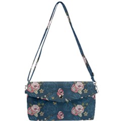 Vintage Flowers Pattern Removable Strap Clutch Bag