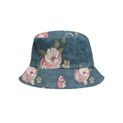 Vintage Flowers Pattern Inside Out Bucket Hat (kids)