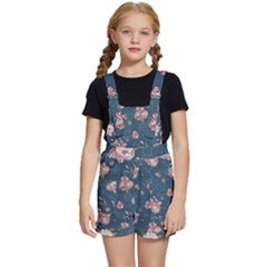 Vintage Flowers Pattern Kids  Short Overalls