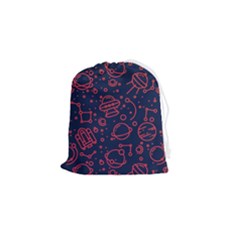 Seamless Space Pattern Drawstring Pouch (small)