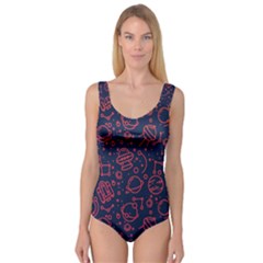 Seamless Space Pattern Princess Tank Leotard 