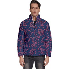 Seamless Space Pattern Men s Puffer Bubble Jacket Coat