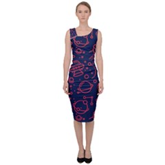 Seamless Space Pattern Sleeveless Pencil Dress by Jancukart