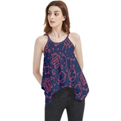 Seamless Space Pattern Flowy Camisole Tank Top