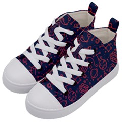 Seamless Space Pattern Kids  Mid-top Canvas Sneakers