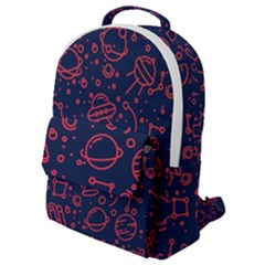 Seamless Space Pattern Flap Pocket Backpack (small)