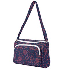 Seamless Space Pattern Front Pocket Crossbody Bag